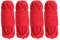 Cosymate Lot de 4 cordes en coton doux tout usage épais torsadé - 8 mm de diamètre - 5 m de long - Rouge