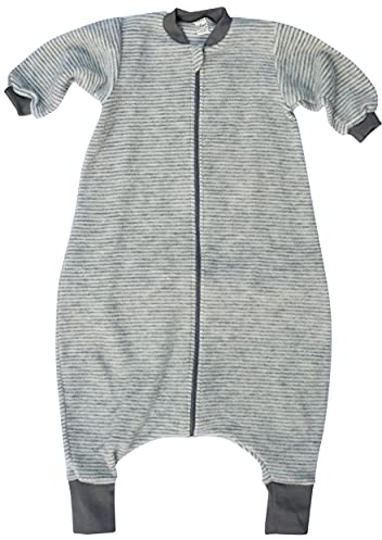 Lilano, Merino Flausch Schlafsack mit Fuß, 100% Wolle (KBA) (Hellgrau/Natur, 74-80)