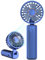 Hssio Mini ventilateur portable, petit ventilateur de bureau réglable à 180°, 16 heures de temps de fonctionnement, 6 vitesses, écran LCD, ventilateur à piles de 4000 mAh, rechargeable par USB, pour