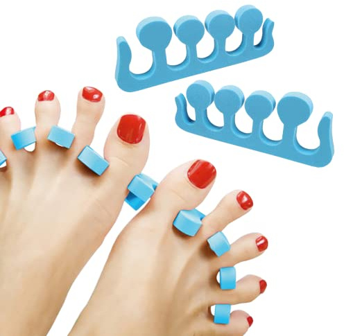 Zehentrenner, 2 Stück weiche Schaumstoff-Schaum-Schwamm-Trennwände für Nagellack, Nagelkunst, Zehentrenner für Pediküre und Maniküre (blau)
