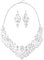 KONFEN Damen Hochzeit Schmuckset - Kristall Halskette und Ohrringe Set Braut Brautjungfer Kostüm Schmuck-Set für Frauen und Mädchen (Weiße)