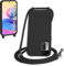 WenBaby Coque avec Cordon pour Xiaomi Redmi Note 10 5G,Collier pour Étui bandoulière Colliers de cellulaire Mince Antichoc Réglable Lanyard Silicone Case,Noir