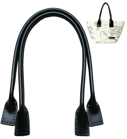 Spldsun 2 Stücke Leder Taschenriemen Ersatz, Taschengriff PU-Leder,Schwarz, langlebig, flexibler Ersatz, für Heimwerker, Handtasche, 60cm