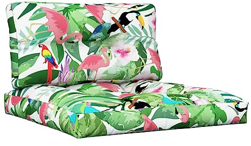 vidaXL Palettenkissen 2-TLG., Palettenauflage für Europaletten, Palettenpolster Palettensofa Outdoor Indoor, Sitzkissen Rückenkissen, Mehrfarbig Stoff