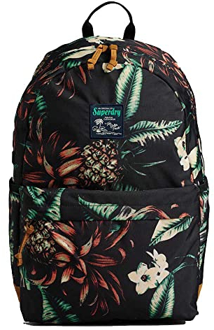 Superdry Damen Montana Rucksack mit Print Schwarz Ananas Durchgehend Bedruckt 1SIZE
