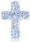 Lantelme Fusingglas Wandkreuz zum Aufhängen Farbig Blau 25cm x 19cm | Glas Kruzifix Fusing als Deko Geschenk zur Firmung Geburt Kommunion Taufe Dekoration | Christliches Glas Kreuz (Blau)