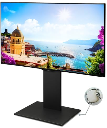 WALL V2 Caster Low Type | Japanisch Rollender, verschiebbar und Freistehender 32-60 Zoll Universal TV-Ständer mit verdeckten Rollen | Satin Schwarz