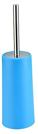 Bathroom Toilet Brush with Holder, Upgraded Stainless Steel Long Handle with Lid, Detachable Brush Head - Blue