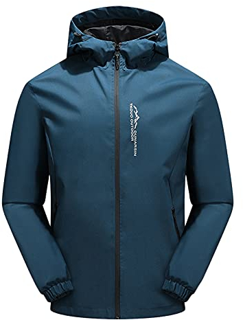 Giacca Uomo Trekking Antivento Cappotto Impermeabile Leggera Giubbotto Da Trekking Pioggia Pieghevole Portatile Trench Con Bottoni Primaverile/estive Campeggio Mantella Con Cappuccio Poncho Giubbino