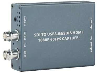 HDMI SDI Dual Input Capture Card,SDI to USB 3.0 Video Capture,HDMI to USB 3.0 HD 1080P Live Streaming Video Grabber Converter,Support Microphone Audio and Mixing Audio Input
