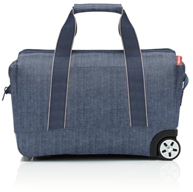 reisenthel Allrounder Trolley Vielseitige Reisetasche auf Rollen für Reisen, Arbeit oder Freizeit 2-stufiger Teleskopgriff, 2 leichtgängige Rollen, Couleur:Herringbone Dark Blue