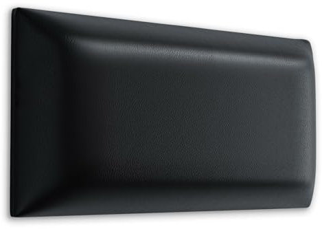 Muralo - Wandkissen aus Kunstleder Kopfteil-Bett Wandpolster Bettkopfteil Gepolstert Polster-Paneel Kopfenden für Wohnzimmer, Schlafzimmer (Schwarz, 50 cm x 40 cm)