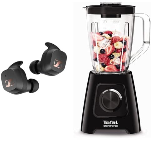 Sennheiser SPORT True Wireless Earbuds - Bluetooth In-Ear Headphones for Active Lifestyles & Tefal Blendforce II Blender, 1.25L Plastic Jug, 600W, 4 Removeable Stainless Steel Blades