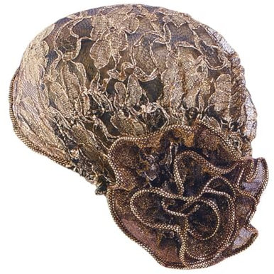 MoreChioce Damen Kopftuch Schals Wraps, Haarausfall-Mütze Damen-Spitzen-Chemo-Mütze Blumen-Mütze Wickelmütze Hijab Kopftuch Schal Indische Kopfbedeckung,Gold