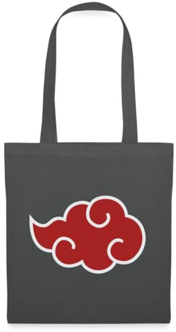 Spreadshirt Naruto Shippuden Akatsuki-Wolke Stoffbeutel, One size, Graphite