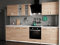 roe furniture Küchenzeile ohne Elektrogeräte - Modern Einbauküche 280 cm - Küche Komplett Leco - Küchenblock - Geräumige Singleküche - Küchenmöbel Komplett Buche Artisan & Weiße Arbeitsplatte