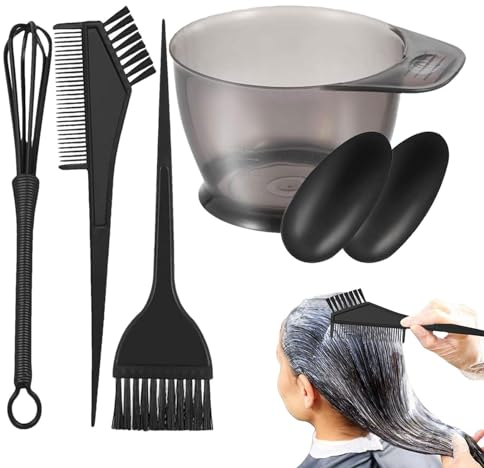 Cuenco y cepillo para teñir el cabello, peine de tinte para mezclar | Kit de coloración del cabello, pinceles aplicadores de coloración, cepillo y juego de cuenco para teñir el cabello y decolorar
