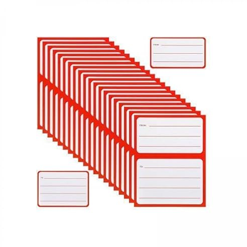 YsXoWiui 5er Pack Adressetiketten für Pakete Und Briefe, Bürobedarf, Weiß und Rot, 5 STK.