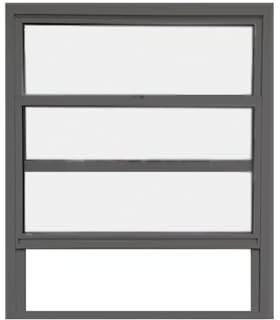 Offene Jalousien mit Rahmen aus Aluminiumlegierung für Küche, Bad, Balkon, Schallschutz, Ersatz für Schiebefenster mit nach unten schiebbarem Fenster, Grau, 30 x 50 cm