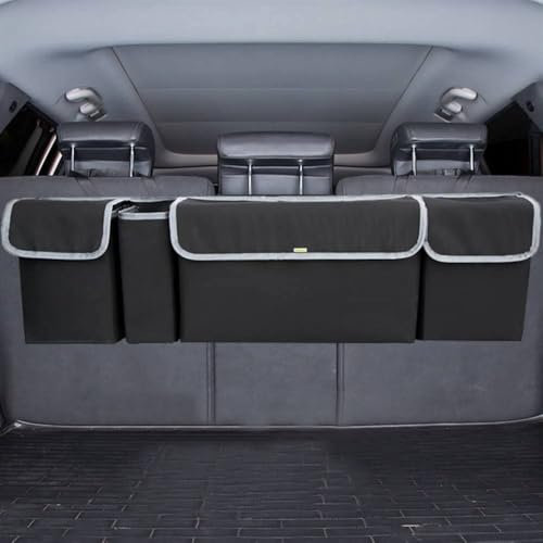 Auto Kofferraum Organizer,4-Taschen Großes Fassungsvermögen Kofferraumtasche Auto,Aufgehängte Installation Auto Organizer Auto Zubehör Innenraum Geeignet für Auto SUV LKW