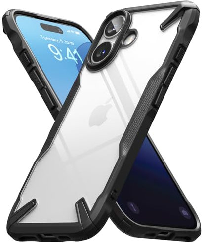 Ringke Fusion-X Compatible with iPhone 16 Plus Case, [Heavy Duty Protection] Rugged Bumper Shockproof Anti-Scratch Advanced Bumper Phone Cover - Black