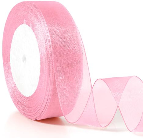 Geschenkband Rosa Verpackungsbänder 25mm 46m Geschenkband Weihnachten Schleifenband Rosa Geschenkbänder Geschenkverpackung Weihnachten Geschenkverpackung Geburtstag Stoffband Geschenkband Stoff