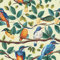 ANLIKY-Pro Carta da parati autoadesiva con uccello Oriole su rami fioriti, 44X300CM, pellicola decorativa rimovibile con sfondo giallo chiaro per mobili