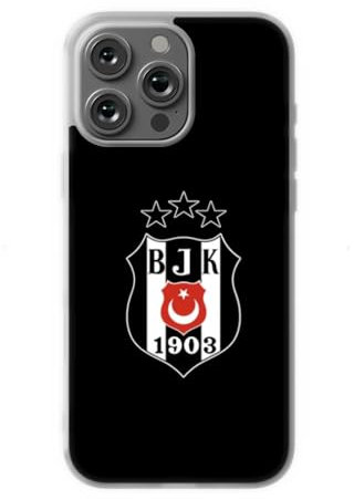 Gök-Türk Weiche Silikonhülle Hülle Besiktas BJK für iPhone 14, 14 Pro Max, 15, 15 Pro, 15 Pro Max,16, 16 Pro, 16 Pro Max - schwarz (16 Pro Max)