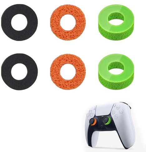 6 Pezzi Anelli Precisione per PS5, PS4, Xbox Series X/S Xbox One X/S Xbox 360 Nintendo Switch PRO Controller, Anelli per Stick Analogici Joystick, Miglioramento della Mira di Gioco, Media Intensità