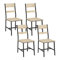 Klihome Esszimmerstühle 4er Set, Küchenstühle, Wohnzimmerstühle, mit Metallrahmen, ergonomischer Stuhl,für Küche Wohnzimmer Balkon, Industriestil, Helle Eiche, K0030EZS-4