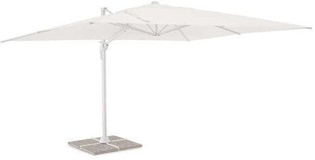 Ombrellone da Giardino Decentrato con Palo Laterale Vega Bianco (3 x 4 mt)