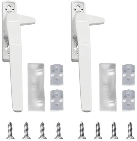 Guyode 2 Pezzi Maniglie Finestre Progettazione del Blocco di Sicurezza Maniglia Porta Piastra Inferiore Spessa Limitatore Apertura Finestra Alluminio si Applica a Maniglie per Porte e Finestre
