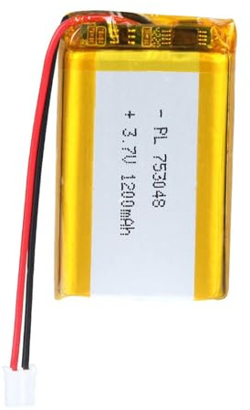 Batterie lithium-polymère 3,7 V 1200 mAh 753048 rechargeable avec connecteur JST câble pour haut-parleurs et appareils sans fil