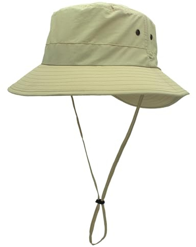 Huakunda Sonnenhut für Herren UPF50+ UV-Schutz Damen Breite Krempe Atmungsaktiver Outdoor Safari Hut Anglerhut Wanderhut Gartenhut
