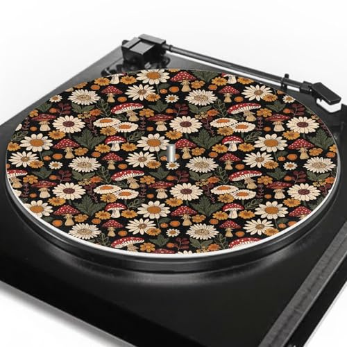 Daisy Mushroom Slip Mat 295mm Art Deco Slip Mats Turntable Decks Records Slipmat Slipmats Mat DJs Accessories Gift for Him Her
