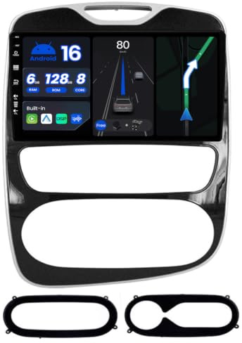 BXLIYER - [6G+128G, Octa-Core] - Autoradio für Renault Clio 4 (2016-2019) Android 16 GPS Navigation Radio - DSP/Carplay/Android Auto - Kamera + MIC - 10.1 Zoll 2 Din - Lenkradsteuerung 4G DAB 360-CAM