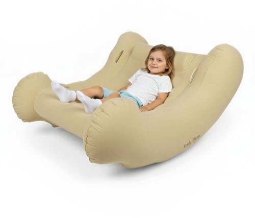 KiddyMoon Aufblasbarer Schaukel-Balancer PVC Sensorisches Spielzeug, Beige,L