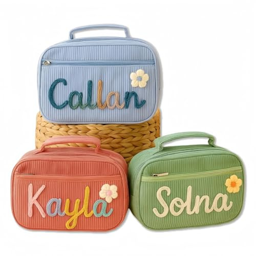 MEIEG Borsa Termica Per Il Pranzo Personalizzata Con Nome, Porta Pranzo Personalizzato Per Bambini, Borsa Grande Per Viaggi E Picnic, Regali Per Compleanno E Natale