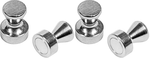 Connex Neodym-Griffmagnet - Ø 15 x 21 mm - 2 Stück im praktischen Set - Extra starker Magnet - 4 kg Haftkraft - Für Haushalt, Werkstatt & Hobby/Powermagnet/Magnet mit Griff / DY7100022, Chrom