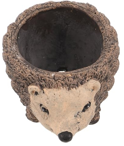 PAMINGONO Maceta de Cemento para Exterior Forma de Erizo Maceta Pequeña para Suculentas y Cactus para Interior Florero Resistente para Jardín y Escritorio