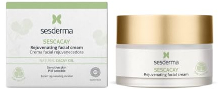 Sesderma SESCACAY Verjüngende Gesichtscreme mit Cacay-Öl & HPR 50 ml - Anti-Aging Pflege für trockene & Mischhaut, gegen Falten, Straffend, Beruhigend, mit Peptiden & EGF