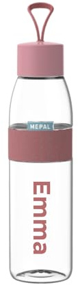Mepal Personalisierte Trinkflasche mit Namen - Wasserflasche für Kinder und Erwachsene - Flasche für Schule & Arbeit - Stoßfest, Auslaufsicher - BPA-frei & Spülmaschinenfest - 500 ml - Vivid mauve