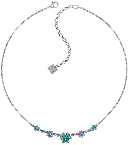 Konplott: Collier Lost Garden small, feines modernes Kristallblüten-Collier, für Damen/Frauen