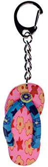 Miniblings Badelatschen Schlüsselanhänger Sandale Gummi rosa pink - Handmade Modeschmuck I I Anhänger Schlüsselring Schlüsselband Keyring