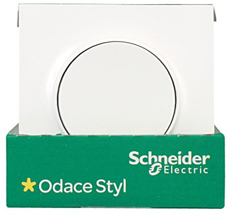 Lot de 5 Va-et-vient Monté + Plaque Schneider Electric Odace Styl Blanc
