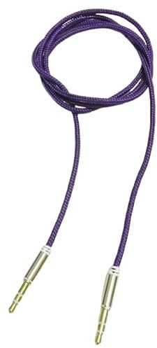 L&L® 3.5mm Nylon Stereo Jack To Jack Audio Headphone Aux Cable Lead for iPhone ipod (Purple)