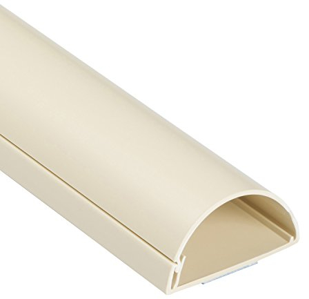 D-Line 1M5025M TV Kabelkanal, Kabelabdeckung, Kabel für wandmontierte Fernsehapparate kaschieren - 1x 50mm (B) x 25mm (H) x 1-Meter Länge - Magnolia