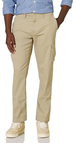 Amazon Essentials Pantalon Cargo Stretch, Coupe Droite (Grandes Tailles Disponibles) Homme, Brun Kaki, 36W / 30L