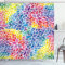 ABAKUHAUS Bunt Duschvorhang, Regenbogen farbige Blätter, Stoffliches Gewebe Badezimmerdekorationsset mit Haken, 175 x 240 cm, Gelb Mehrfarbig