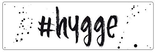 Interluxe METALLSCHILD Blechschild # Hashtag Hygge hyggelig dänische norwegisch Gemütlichkeit Wohlbefinden